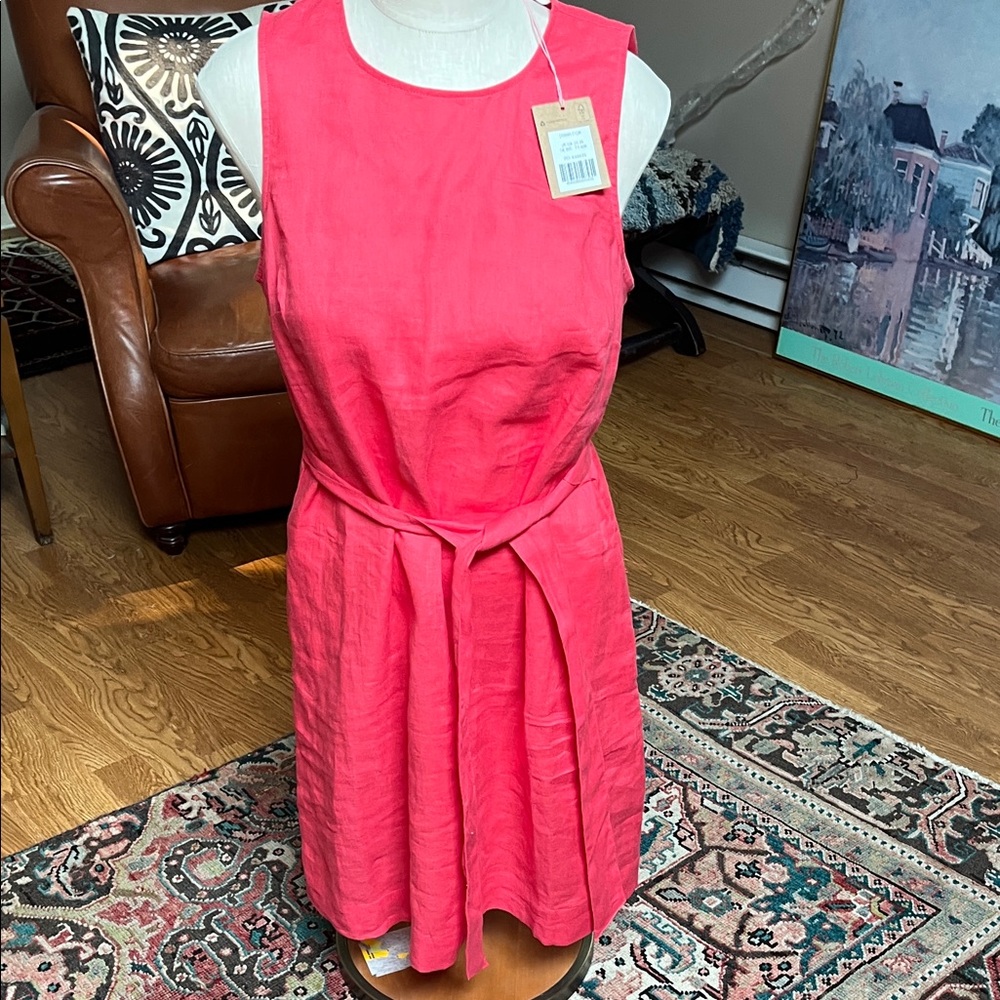 Boden Vibrant Coral Midi Dress